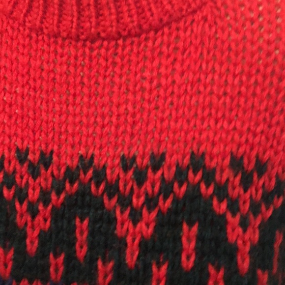 - Pierre Cardin Hand knit red snowflake sweater hand knitted Snowflake ski - Picture 7 of 9